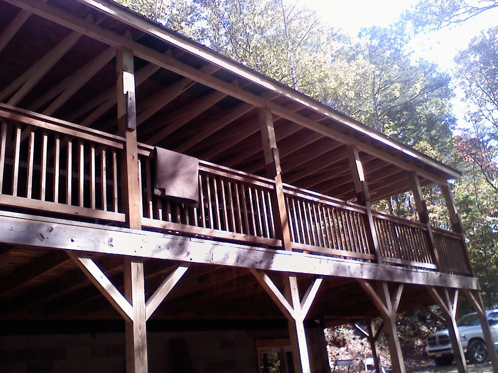 Timber framing under a new elevated porch and deck — Roof Leak Repair in Cedar Vale by Roofing Brothers